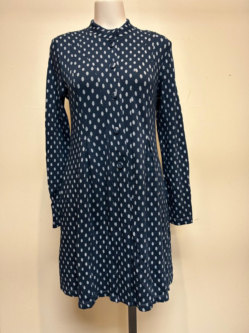 Valia Polka Dot Dixie Coat Navy/Light Blue