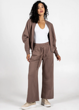 Load image into Gallery viewer, C’est Moi Bamboo Recycled Poly Cotton Fleece Wide Leg Pant-Taupe
