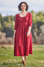 Load image into Gallery viewer, April Cornell Jane Austen Cotton Dress Scarlet
