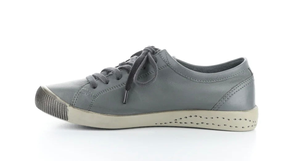 Softinos Isla Smooth Grey Lace Up Trainers.