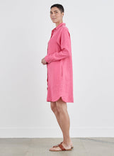 Load image into Gallery viewer, Cut Loose Hanky Linen Shirt Dress Bubblegum
