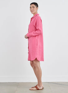 Cut Loose Hanky Linen Shirt Dress Bubblegum