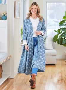 April Cornell Eloise Duster Jacket-Smoke Blue