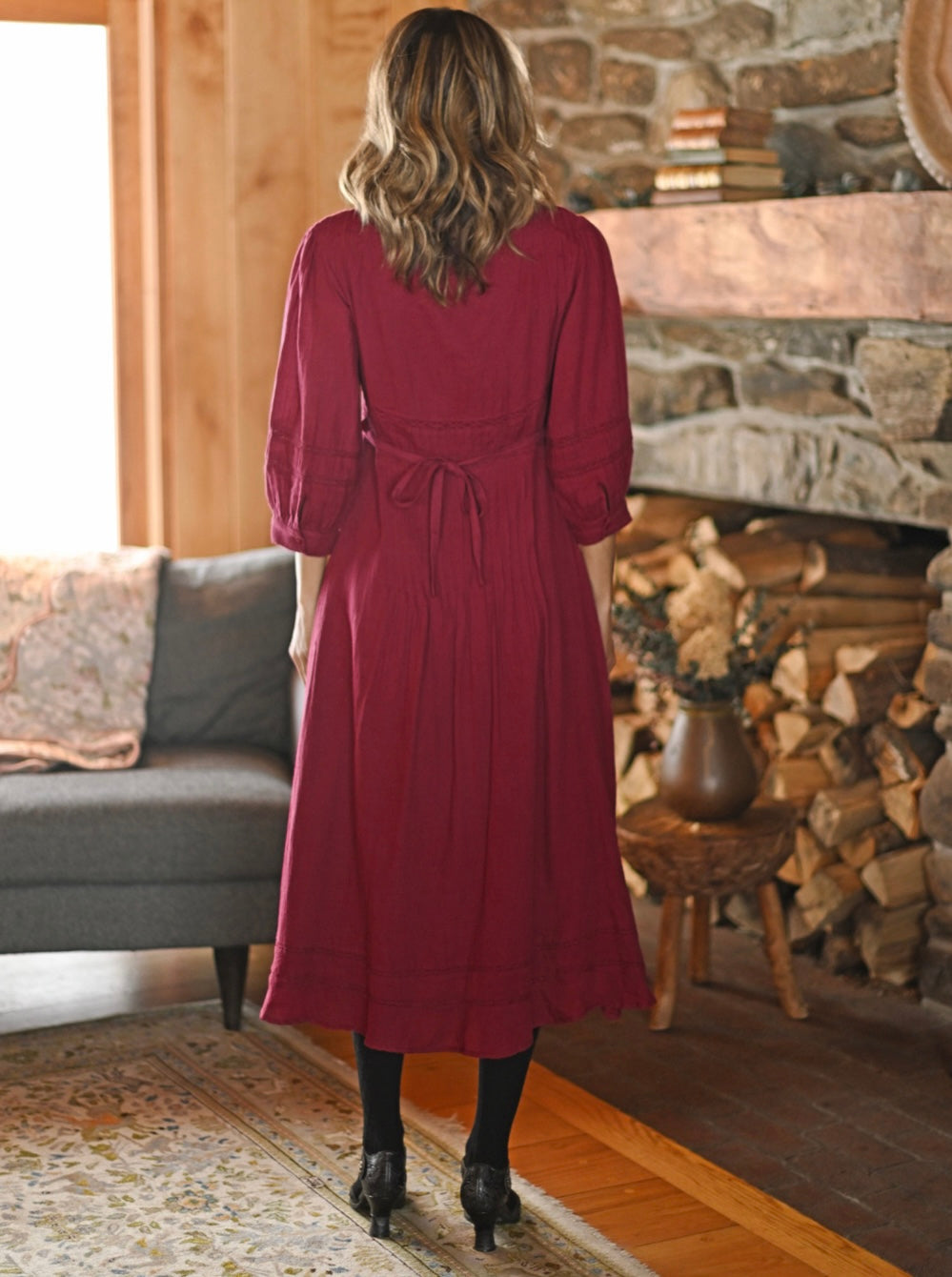 April Cornell Bespoke Dress Crimson