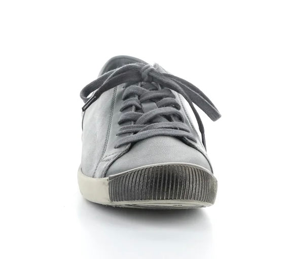 Softinos Isla Smooth Grey Lace Up Trainers.