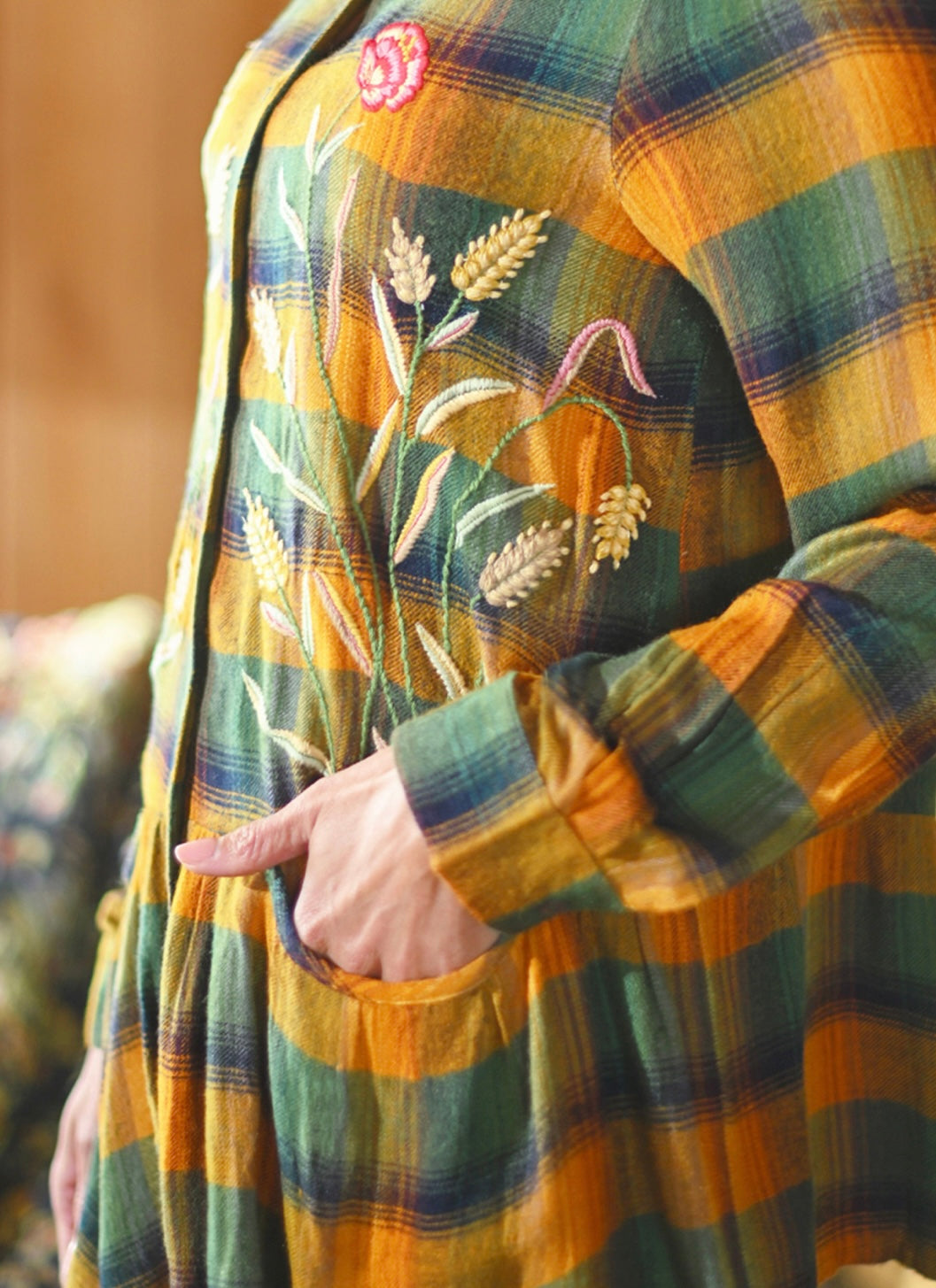 April Cornell Boreal Check Blouse Regular and Plus Sizes