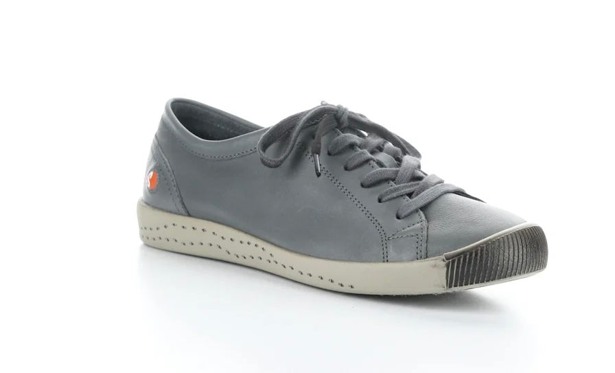 Softinos Isla Smooth Grey Lace Up Trainers.