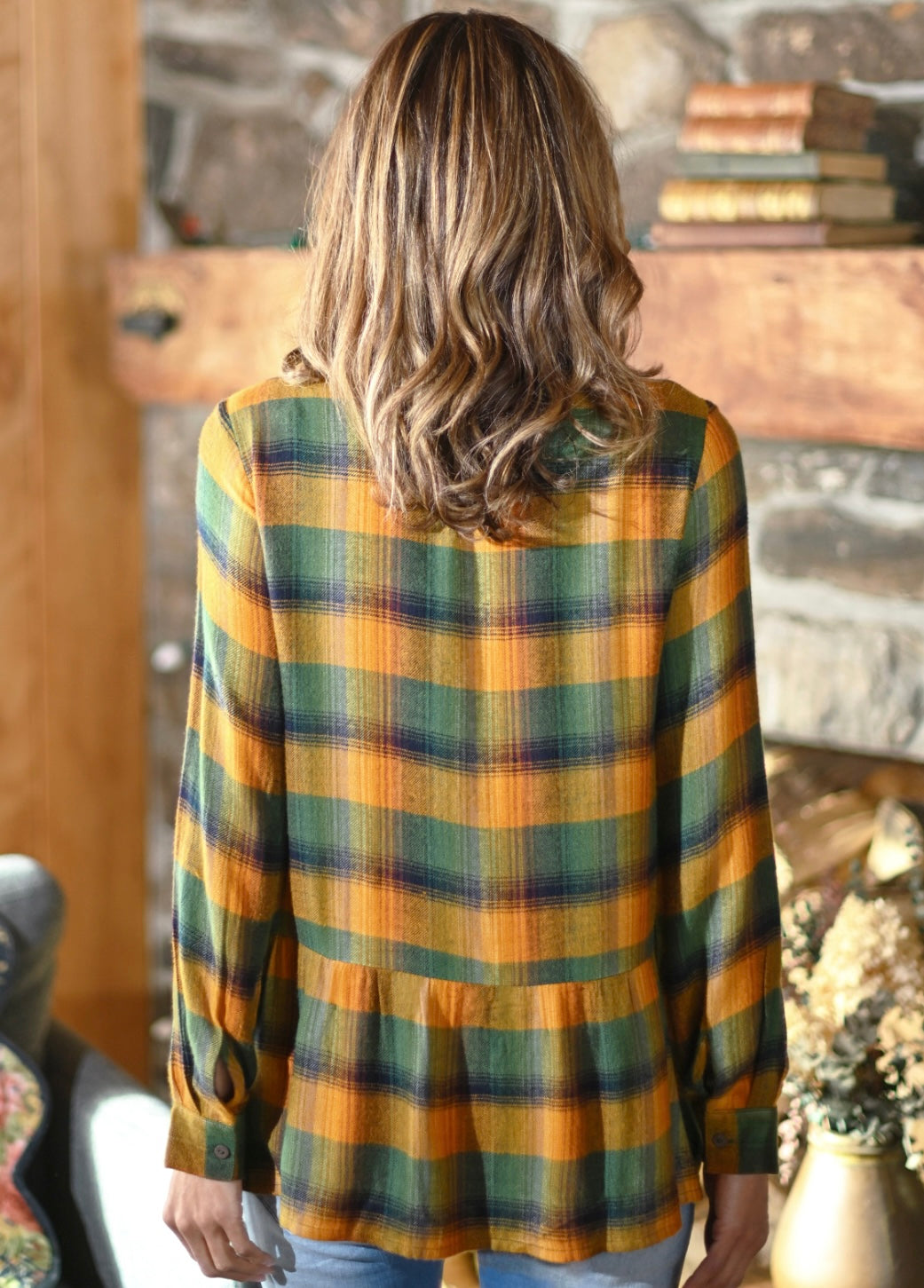 April Cornell Boreal Check Blouse Regular and Plus Sizes