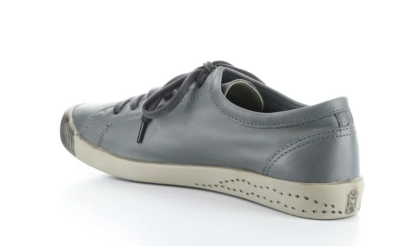 Softinos Isla Smooth Grey Lace Up Trainers.