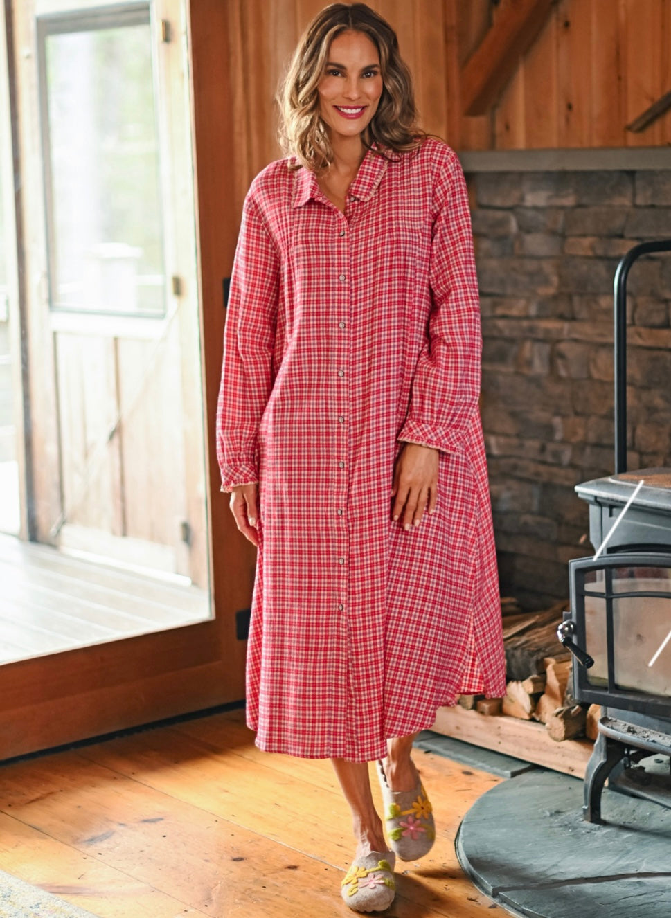 April Cornell Farm Girls Plaid Nightshirt Regular and Plus Sizes