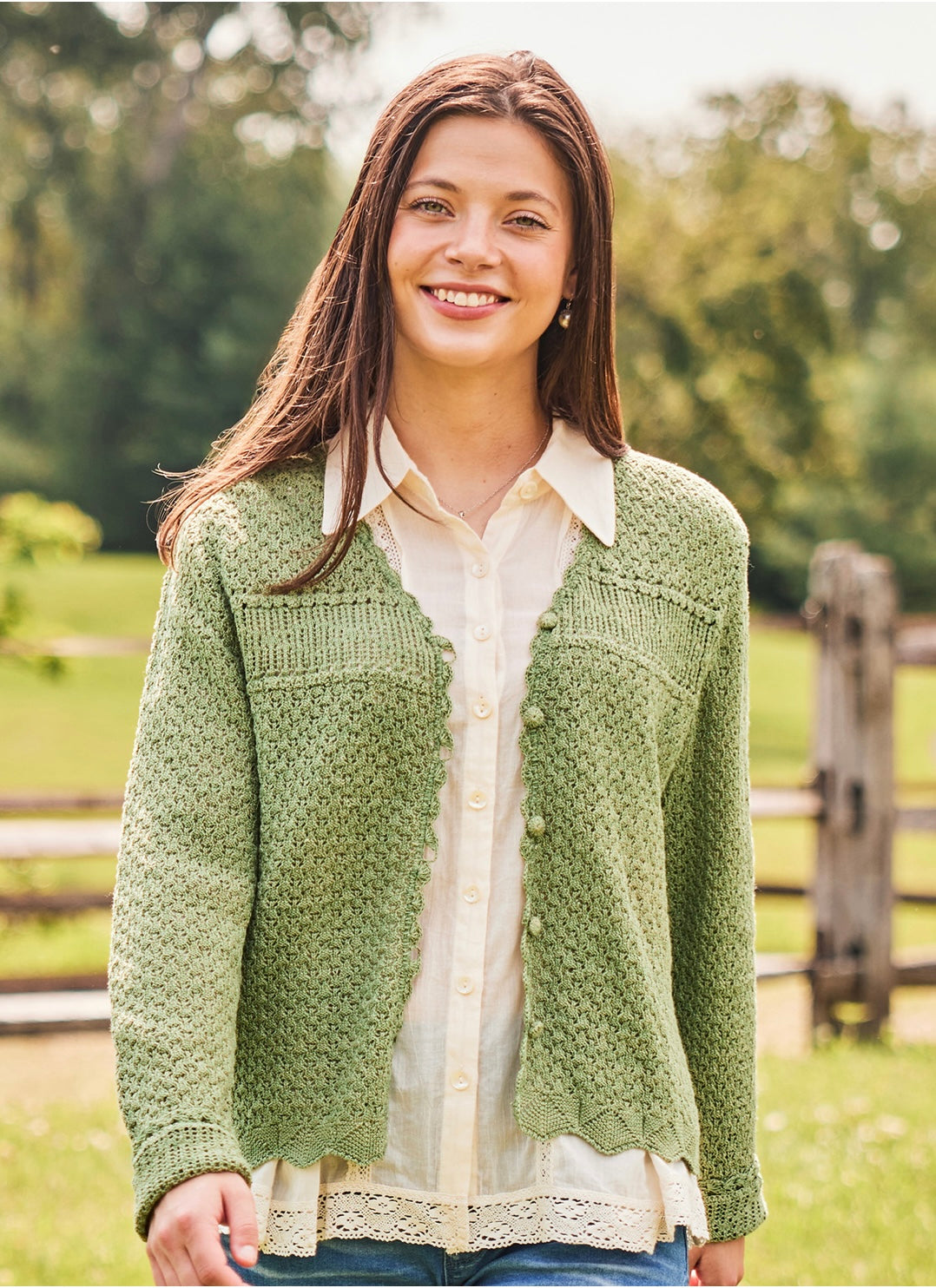 April Cornell Lily Cardigan Green