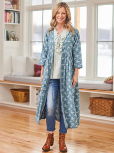 April Cornell Eloise Duster Jacket-Smoke Blue