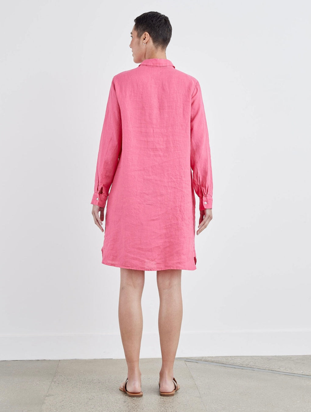 Cut Loose Hanky Linen Shirt Dress Bubblegum