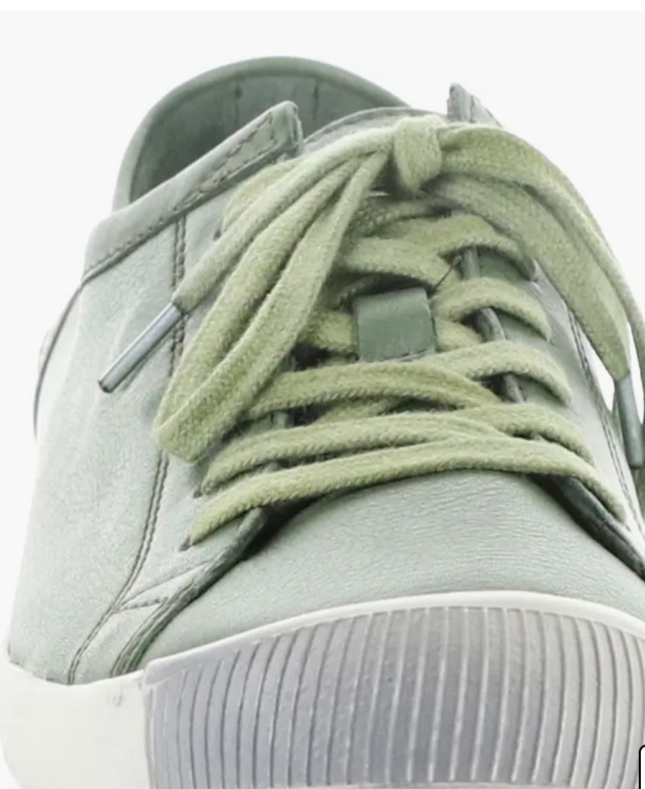 Softinos Isla Smooth Olive Lace Up Trainers.