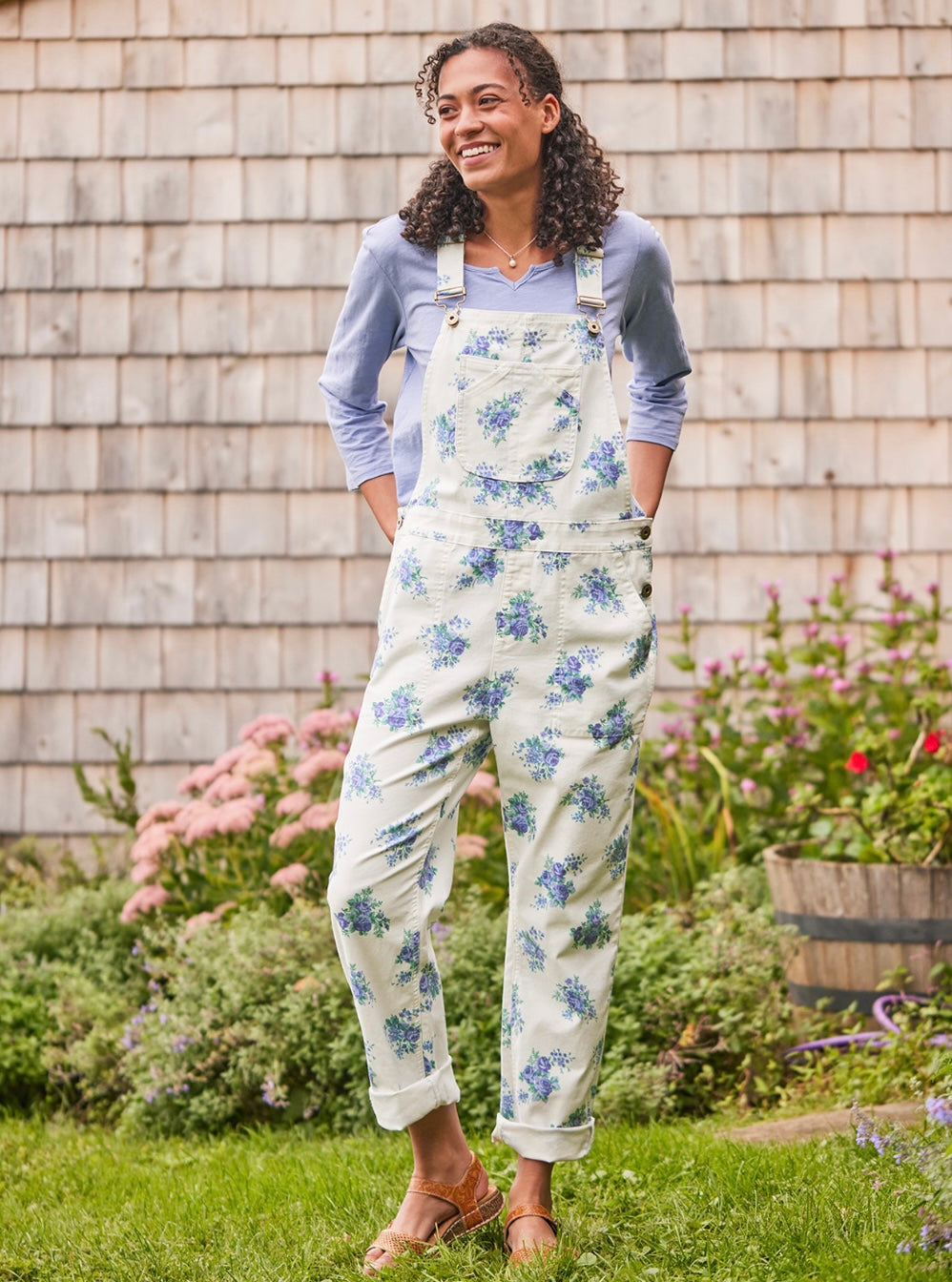April Cornell Maritime Bouquet Denim Overalls