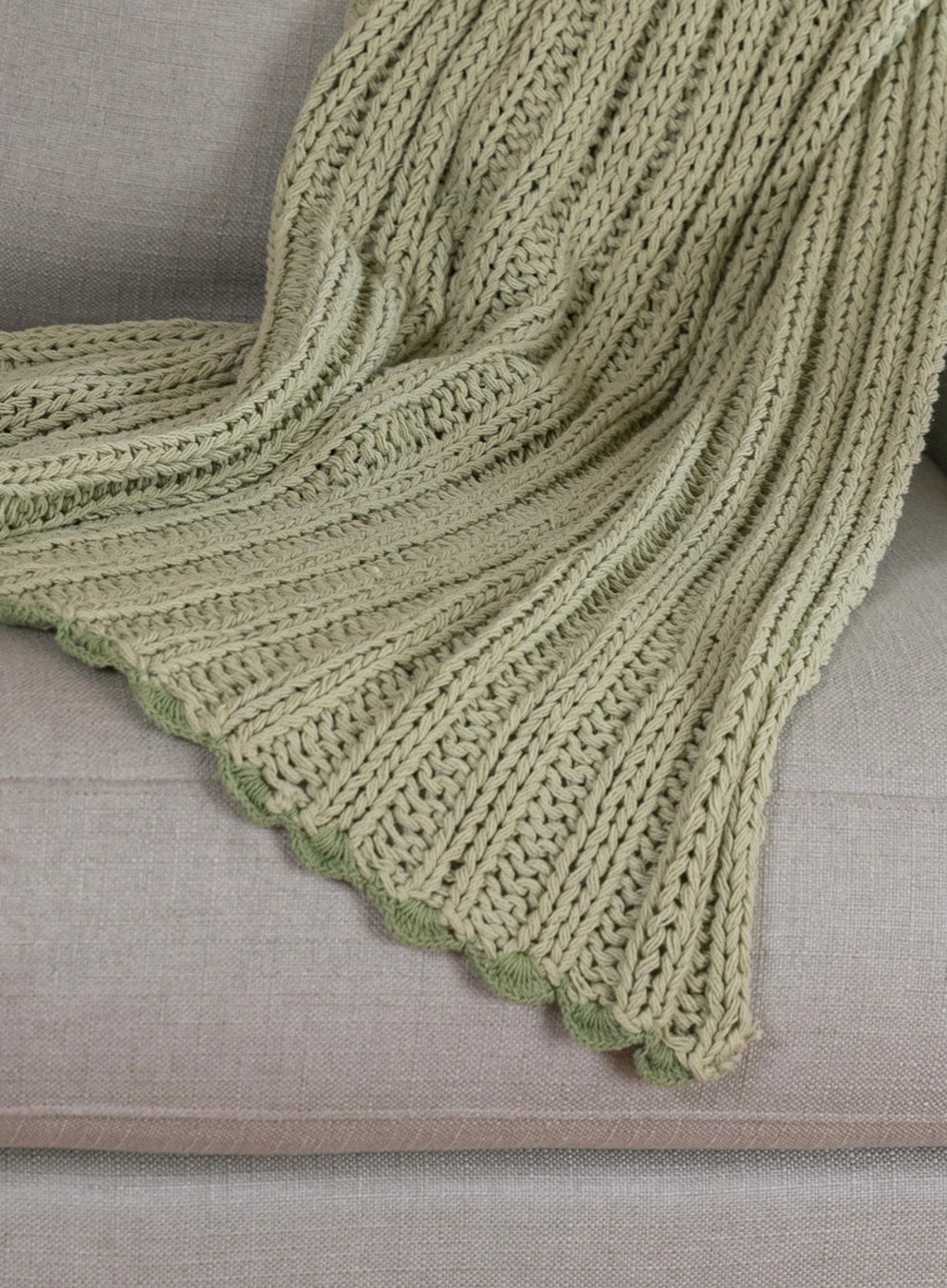 April Cornell Comfy Knit Throw-Sage