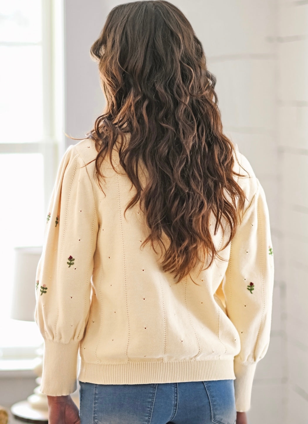 April Cornell Rose Cottage Sweater Jacket