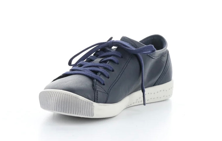 Softinos Isla Smooth Navy Lace Up Trainers.