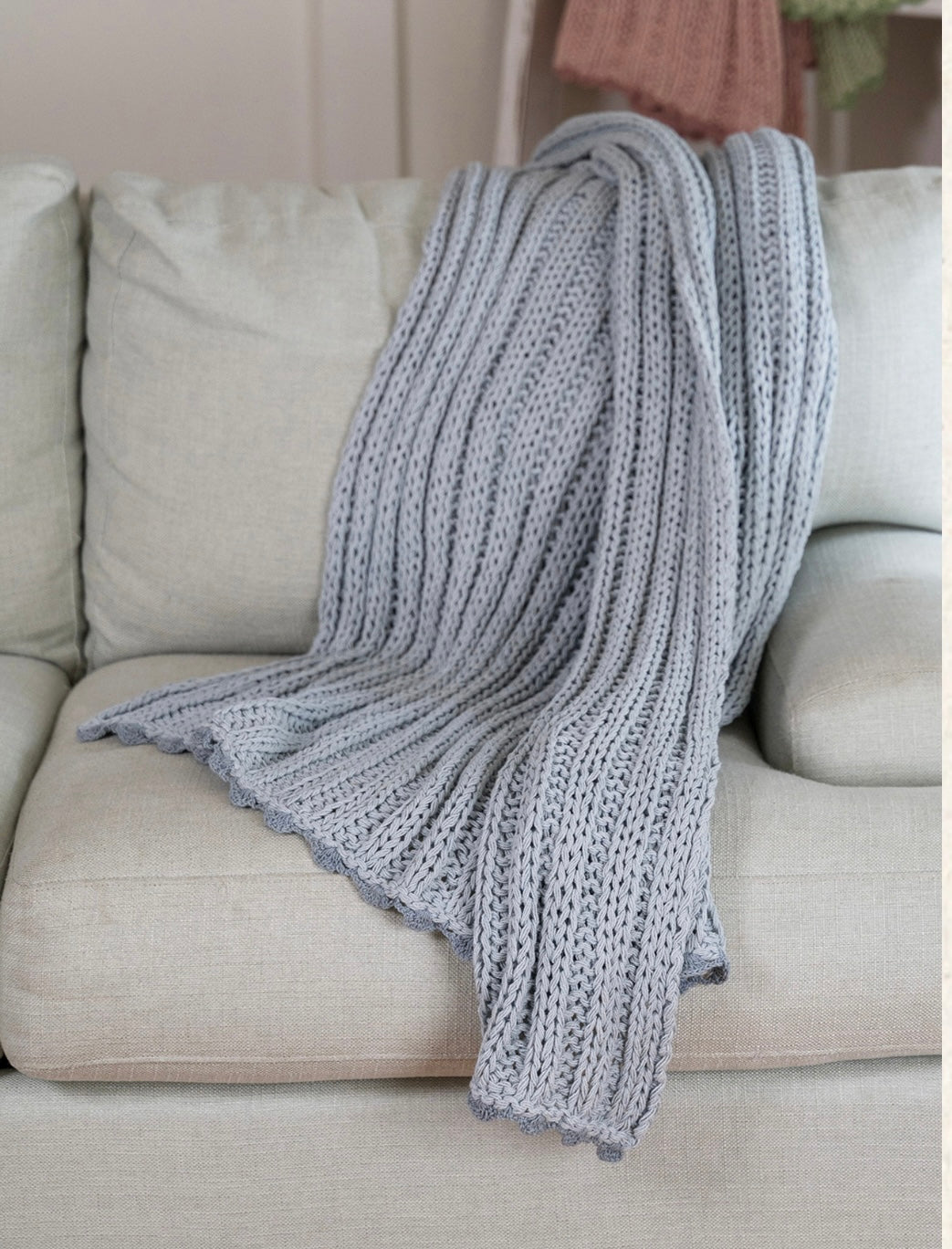 April Cornell Comfy Knit Throw-Blue