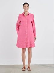 Cut Loose Hanky Linen Shirt Dress Bubblegum