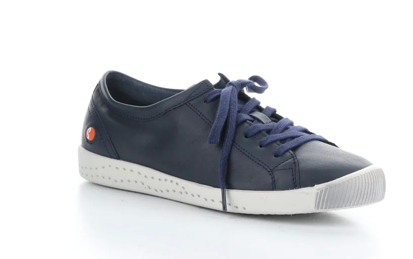 Softinos Isla Smooth Navy Lace Up Trainers.