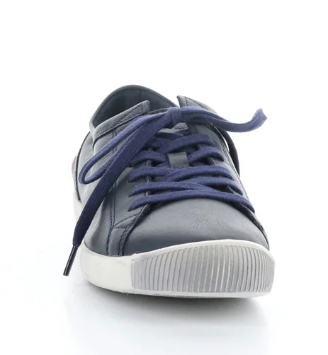 Softinos Isla Smooth Navy Lace Up Trainers.