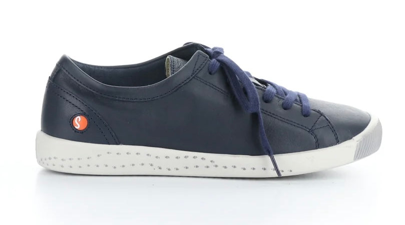 Softinos Isla Smooth Navy Lace Up Trainers.