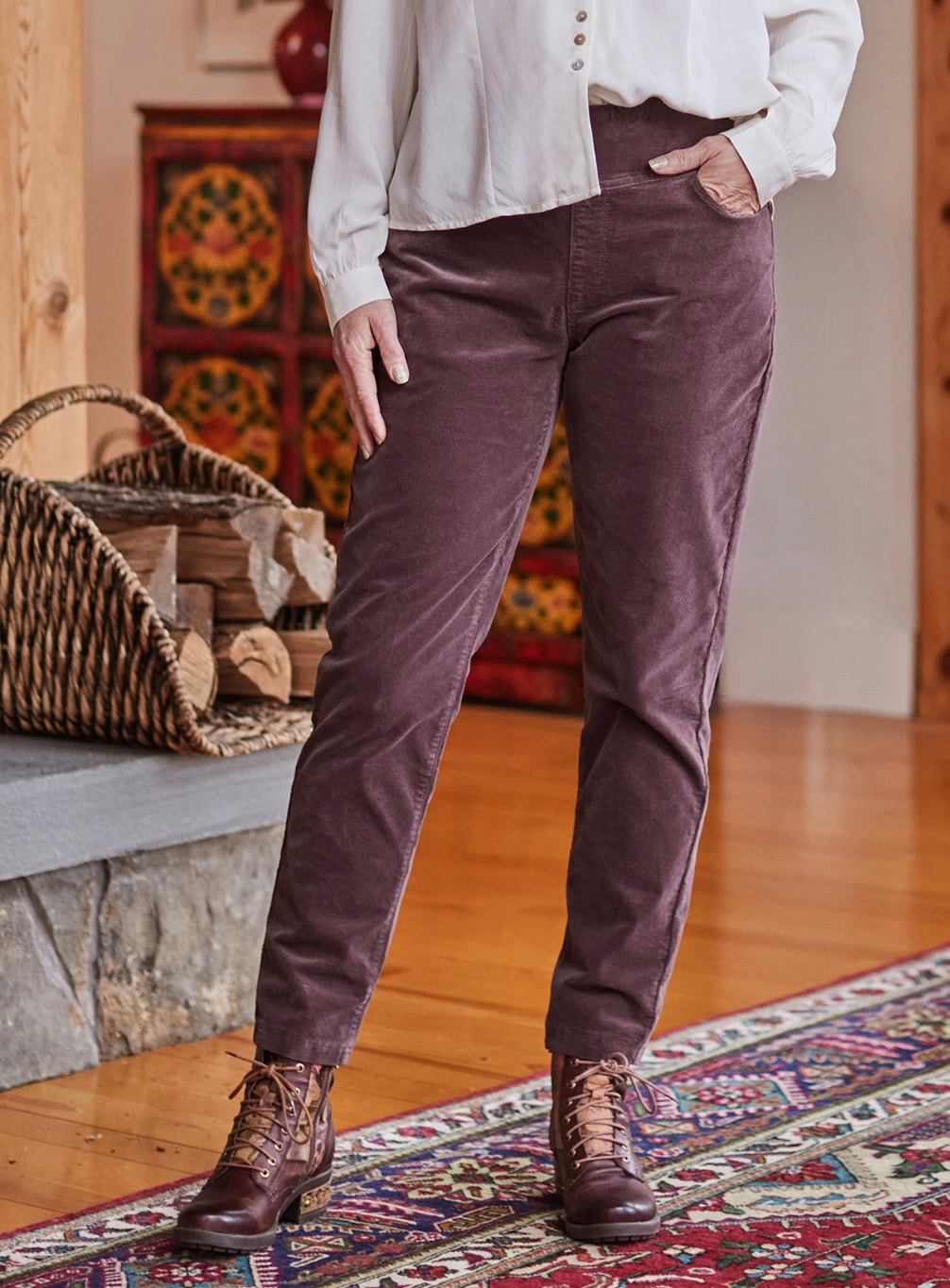 April Cornell Cowgirl Corduroy Pull On Pant Cocoa