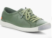 Softinos Isla Smooth Olive Lace Up Trainers.