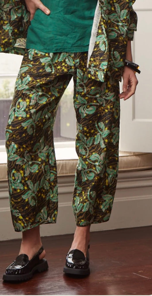 Valia Amelie Pant Green Print