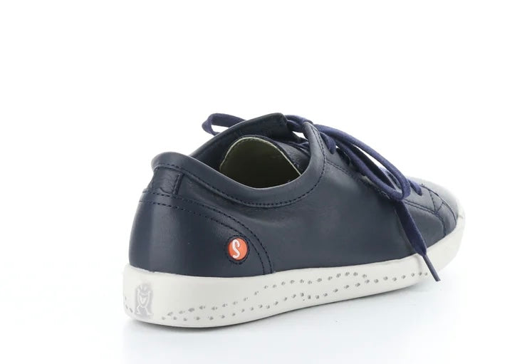 Softinos Isla Smooth Navy Lace Up Trainers.