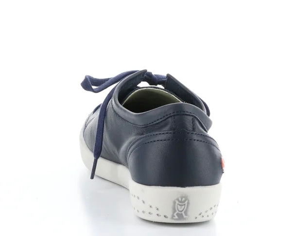 Softinos Isla Smooth Navy Lace Up Trainers.