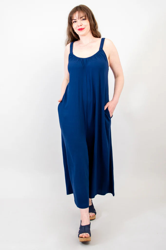 Blue Sky Joanna Overalls Bamboo Linen Blue