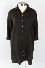 Load image into Gallery viewer, Cut Loose Hanky Linen Shirt Dress Black
