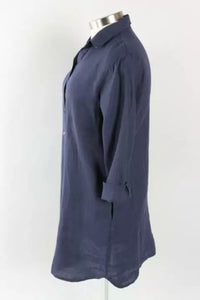 Cut Loose Hanky Linen Shirt Dress Navy