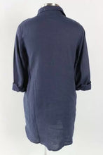 Load image into Gallery viewer, Cut Loose Hanky Linen Shirt Dress Navy
