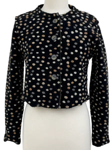 Cut Loose Boiled Wool Cropped Dot Jacket