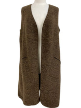 Load image into Gallery viewer, Cut Loose Boiled Wool Long Vest Brown
