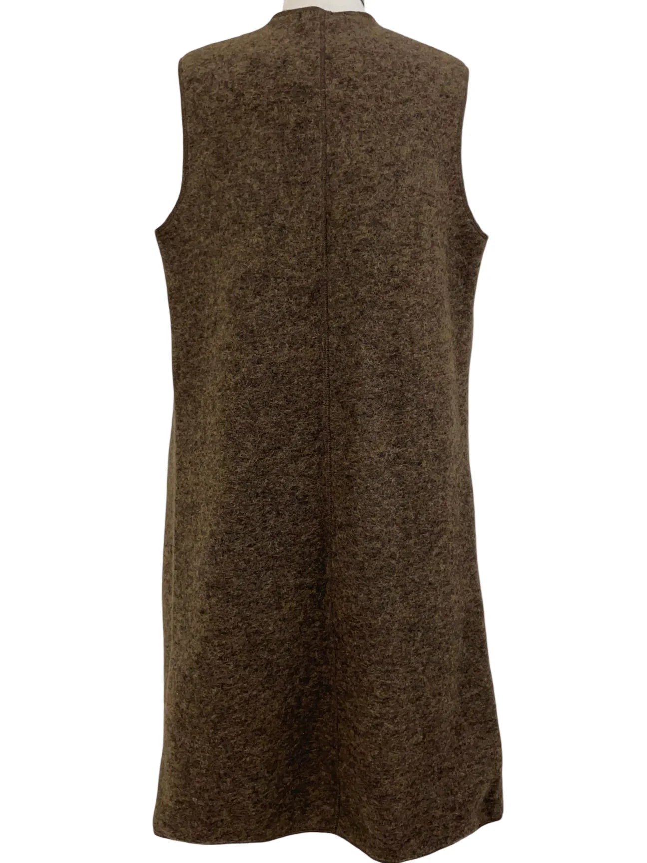 Cut Loose Boiled Wool Long Vest Brown