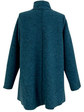 Load image into Gallery viewer, Cut Loose Boiled Wool Long Zipped Jacket Teal
