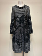 Load image into Gallery viewer, Valia Cowl Dress Black Cream
