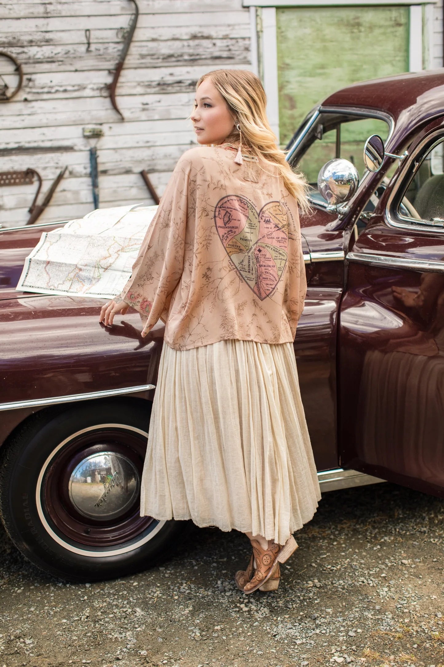 Market Of Stars-Map of my Heart Cropped Cardigan