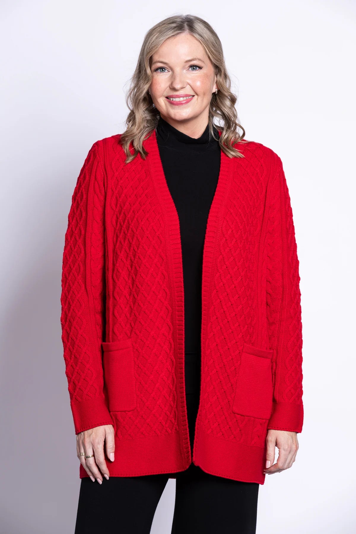 Blue Sky Jenny 100% Cotton Cardigan Red