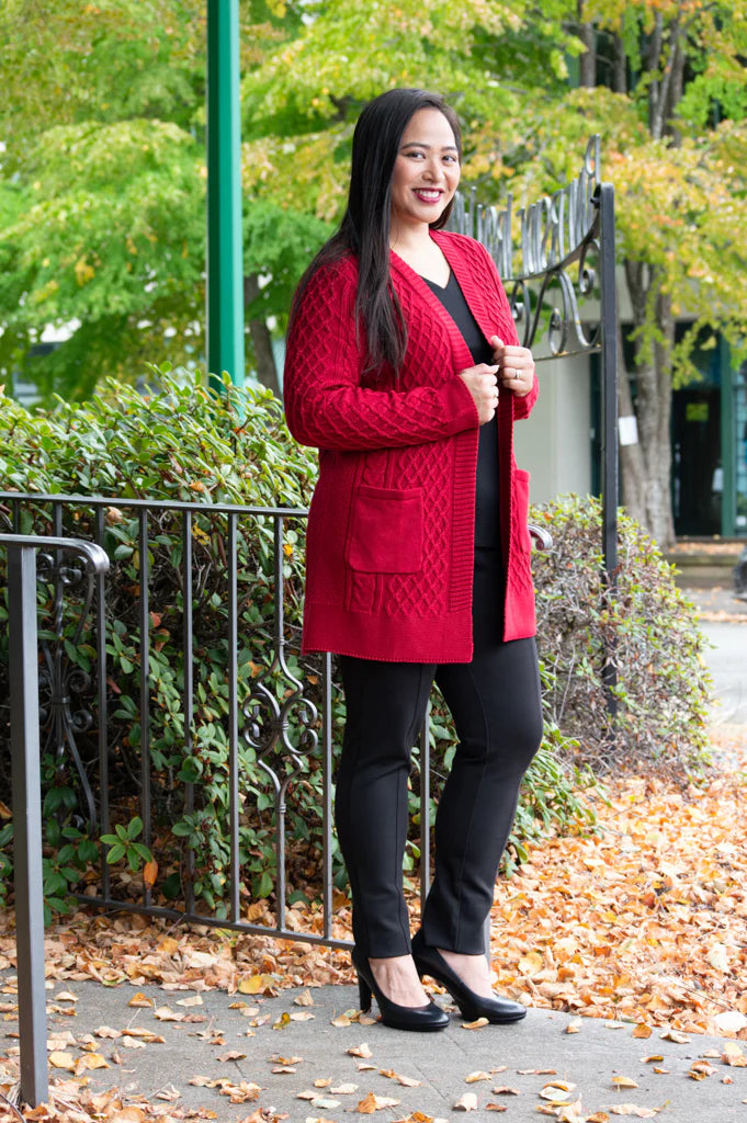 Blue Sky Jenny 100% Cotton Cardigan Red