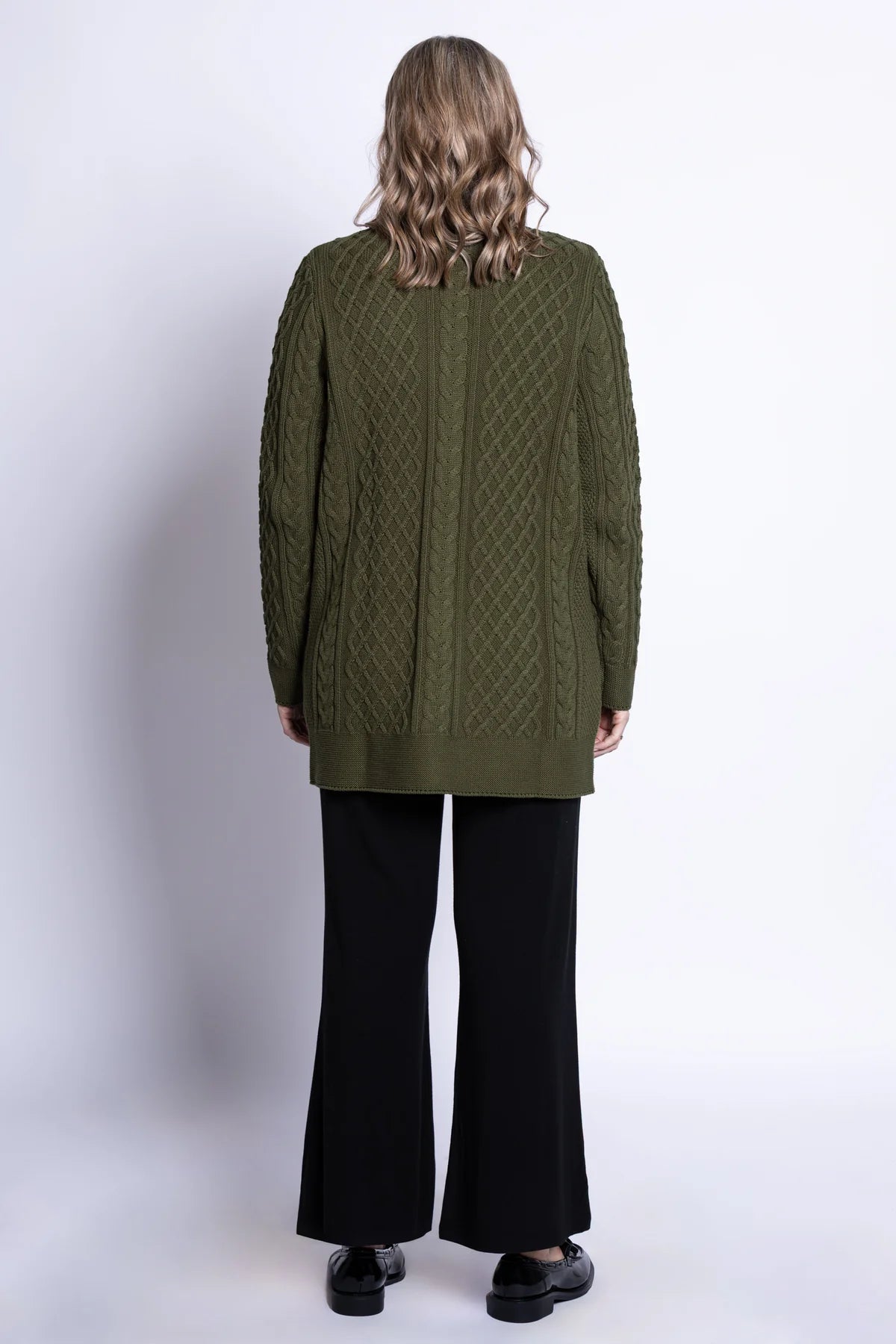 Blue Sky Jenny 100% Cotton Cardigan Olive