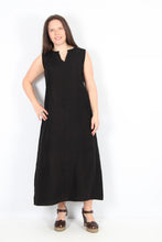 Load image into Gallery viewer, Cut Loose V Neck Linen Maxi Black
