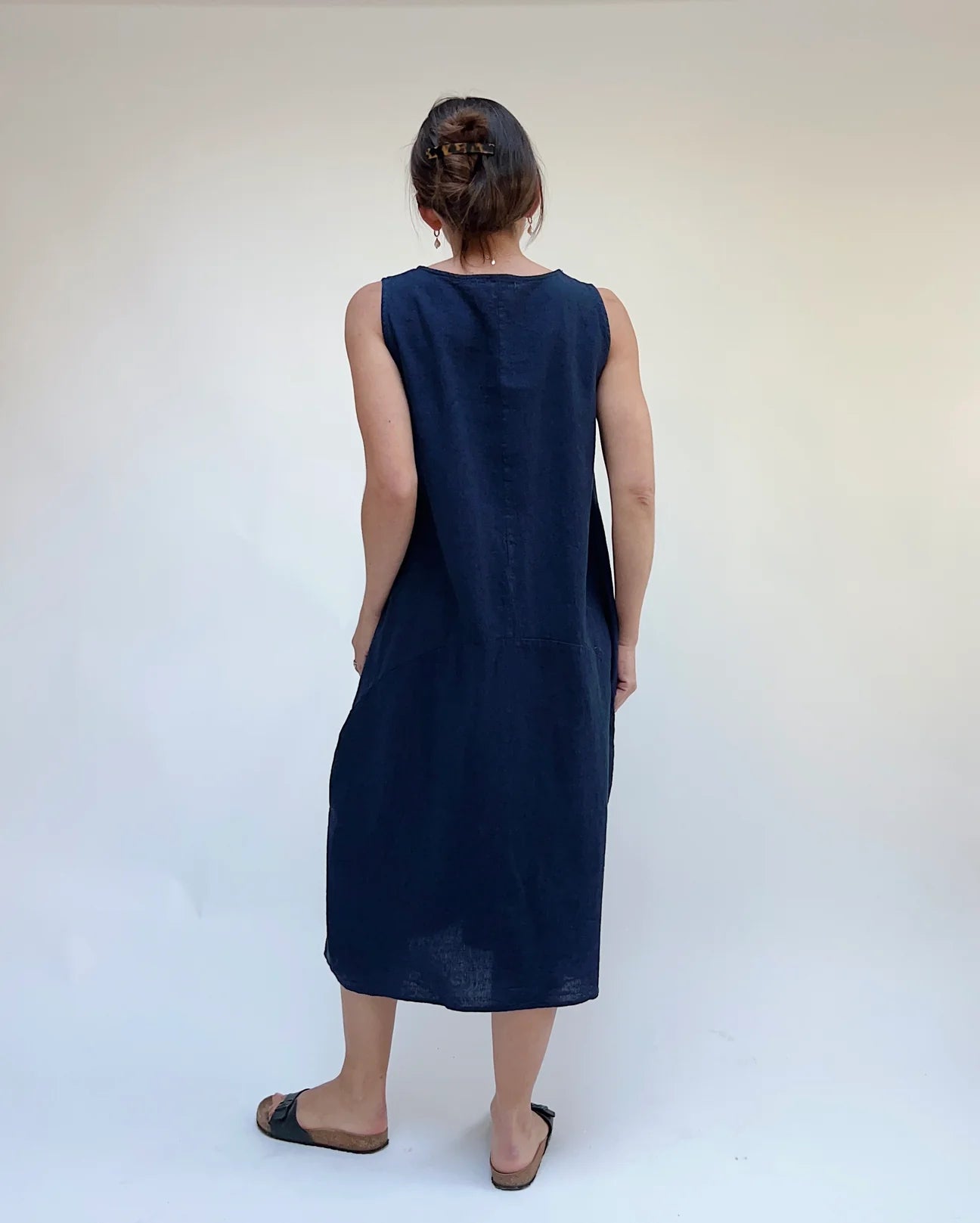 Cut Loose Pocket Dress Blue Crosshatch