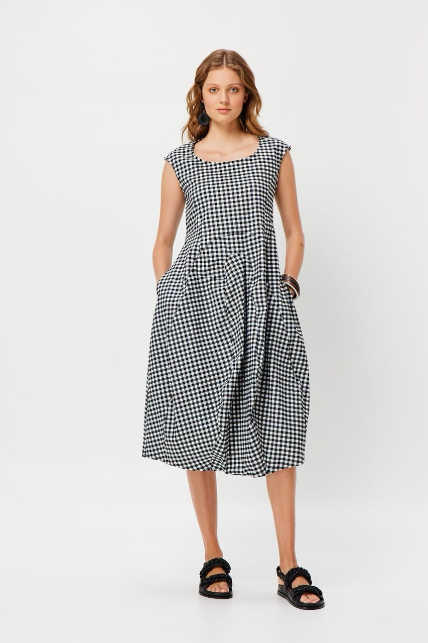 Valia Diva Dress Black White Check