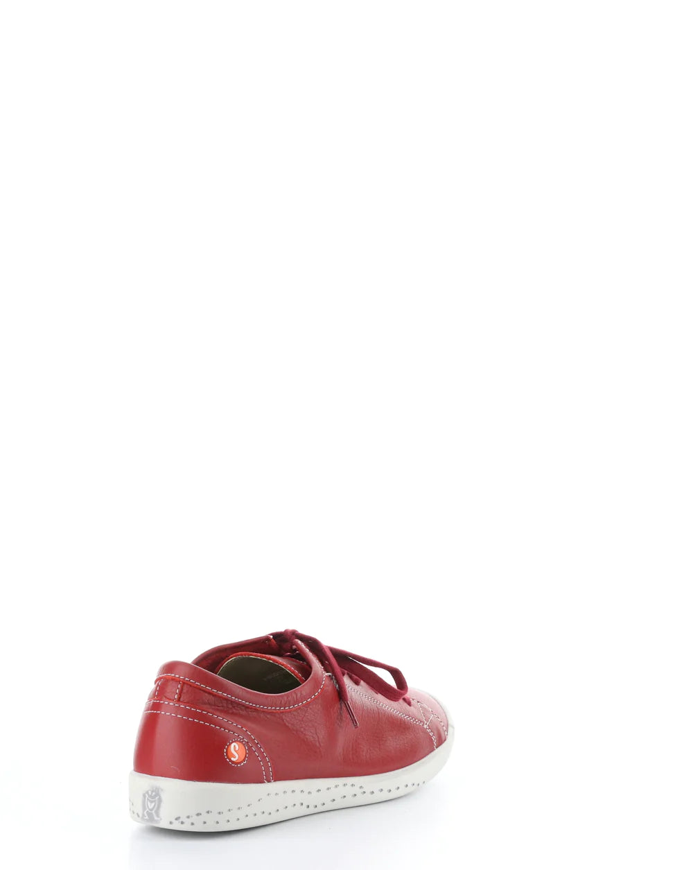 Softinos Isla Smooth Red Lace Up Trainers.