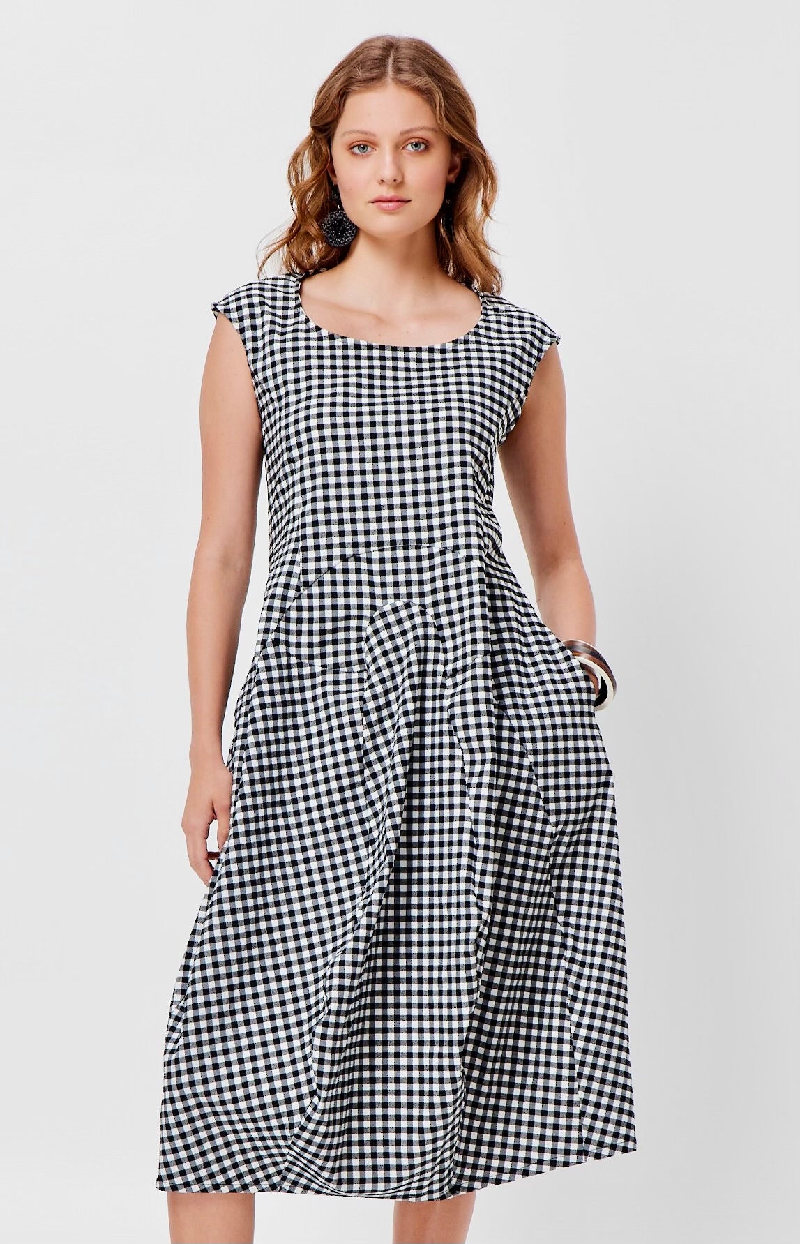 Valia Diva Dress Black White Check